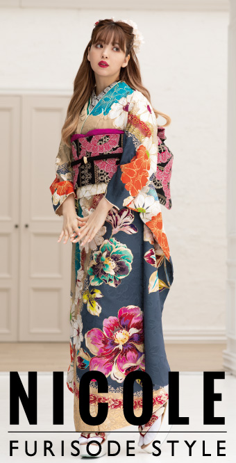 藤田ニコル　新作ハッピーカラーふりそで　№384