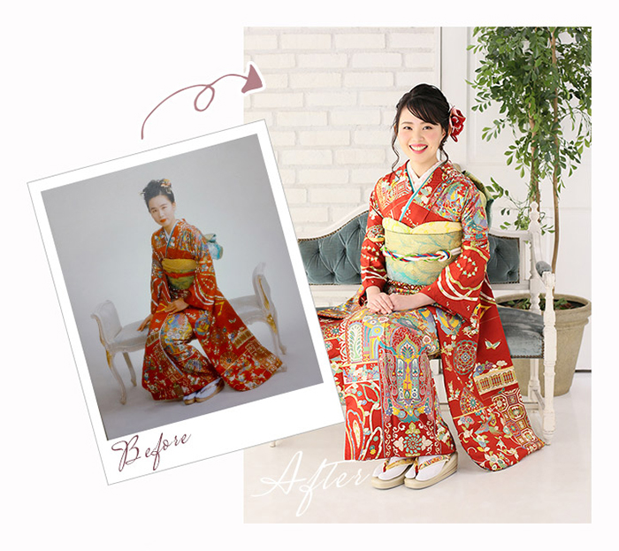 ママ振袖リメイクコーディネイト